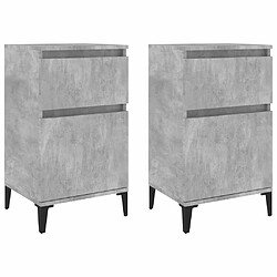 Maison Chic Lot de 2 Tables de chevet,Table de nuit,Table d'appoint pour salon gris béton 40x35x70 cm -MN79166