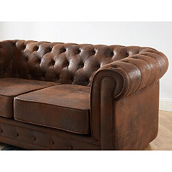 Acheter Vente-Unique Canapé 2 places CHESTERFIELD en microfibre aspect cuir vieilli