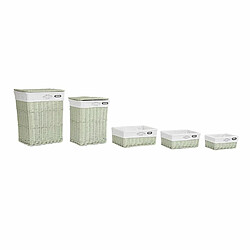 Set de basket DKD Home Decor Vert osier 44 x 34 x 56 cm