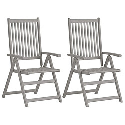 Maison Chic Lot de 4 Chaises inclinables de jardin - Fauteuil d'extérieur avec coussins Bois d'acacia -MN32328