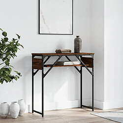 Maison Chic Table console | Meuble d'entrée | Table d'appoint avec étagère chêne marron 75x30x75 cm -GKD91891