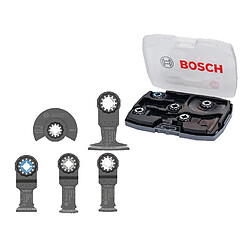 coffret d'accessoires - gop starlock - 5 lames bois et métal - bosch 2608664131