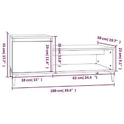 vidaXL Table basse Blanc brillant 100x50x45 cm Bois d'ingénierie pas cher