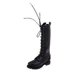 Bottes En Cuir PU à L'échelle 1: 6 Chaussures Pour Hommes Pour Figurine D'action Soldat 12 Pouces Noir Bottes en cuir PU à l'échelle 1: 6