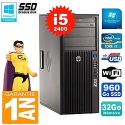 PC HP WorkStation Z210 Tour Core i5-2400 RAM 32Go SSD 960Go Graveur DVD Wifi W7 · Occasion 