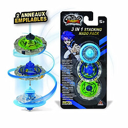 Auldey INFINITY NADO ? TOUPIE NADO ET 2 ANNEAUX EMPILABLES ? Pack 3 en 1 Exclusif avec 1 Mini Toupie Bleue et 2 Anneaux Infinity Nad... 