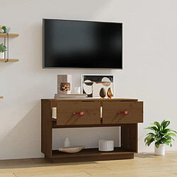 Avis Maison Chic Meuble TV scandinave - Banc TV pour salon Marron miel 90x40x60 cm Bois de pin massif -MN30116