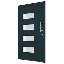 vidaXL Porte d'entrée Aluminium et PVC Anthracite 110x210 cm