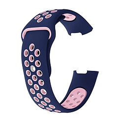 Wewoo Bracelet bicolore en silicone avec trou rond pour pour Fitbit Charge 3, taille de la dragonne: 130-195mm (rose bleu)