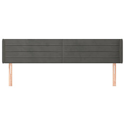 Avis Maison Chic Tête de lit scandinave avec oreilles,meuble de chambre Gris foncé 183x16x78/88 cm Velours -MN19378