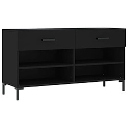 Maison Chic Banc à chaussures | Meuble de rangement à chaussures Meuble d'Entrée noir 102x35x55 cm bois d'ingénierie -MN32047