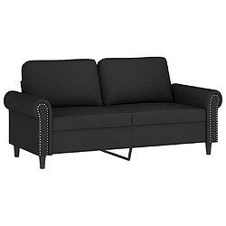 vidaXL Canapé à 2 places Noir 140 cm Velours