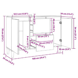 vidaXL Buffet chêne sonoma 101x35x70 cm bois d'ingénierie pas cher