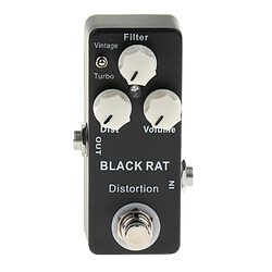 Mini pédale d'effet pour guitare Pédale De Distorsion Indicateur LED Processeur D'effets Pour Guitare Noir