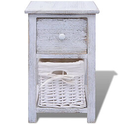 Avis Maison Chic Table de chevet,Table de nuit,Table d'appoint pour salon Bois Blanc -MN44771