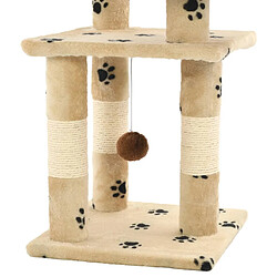 Arbre à chat,niche pour chat et griffoirs en sisal 65 cm Beige Motif de pattes -MN79373 pas cher