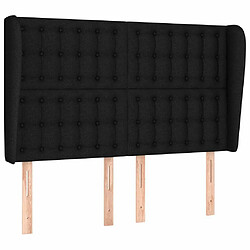 Maison Chic Tête de lit scandinave avec oreilles,meuble de chambre Noir 147x23x118/128 cm Tissu -MN66506