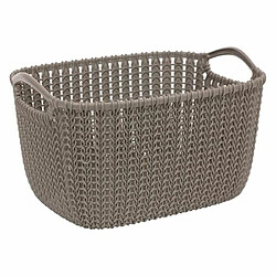 CURVER Paniere de rangement rectangulaire Knit 19 L tricot marron