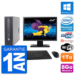 PC HP 600 G2 SFF Ecran 22" Intel G4400 RAM 8Go Disque Dur 1To Windows 10 Wifi - Occasion