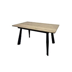 Table extensible Romimex Marron Métal Bois MDF 90 x 76 x 90 cm 