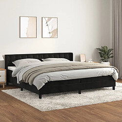 Maison Chic Lit Adulte - Lit simple Lit à sommier tapissier et matelas moelleux - Meuble de Chambre - Noir 200x200 cm Velours -MN84735