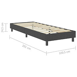 vidaXL Sommier à lattes de lit Gris foncé Tissu 100x200 cm pas cher