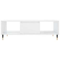 Acheter vidaXL Table basse blanc brillant 104x60x35 cm bois d'ingénierie