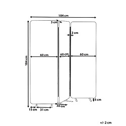 Avis Beliani Cloison amovible de bureau 184 x 184 cm Gris STANDI