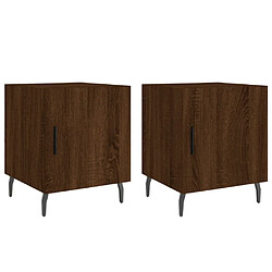 vidaXL Tables de chevet 2pcs chêne marron 40x40x50cm bois d'ingénierie