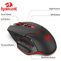 Souris Gamer Redragon MIRAGE (M690) sans fil / wireless 7 boutons, 4800 DPI, optique, recepteur USB