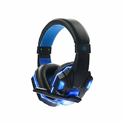 Acheter 3.5Mm Earphone Gaming Headset Gamer Casque De Jeu Stéréo Avec Microphone Led Noir Et Bleu