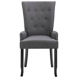 Avis Maison Chic Chaise de salle à manger cuisine | Chaises à manger avec accoudoirs Gris foncé Tissu -GKD16133