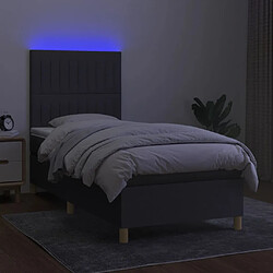 Avis vidaXL Sommier à lattes de lit et matelas et LED Gris foncé 100x200 cm