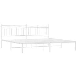 Acheter Maison Chic Lit adulte - Cadre de lit métal avec tête de lit,Structure du lit Contemporain pour chambre blanc 193x203 cm -MN70484