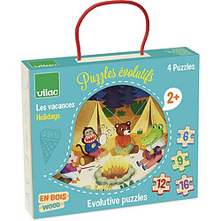 Vilac 4 puzzles evolutifs les vacances 4 puzzles évolutifs - Les vacances - 2 ans +