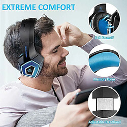 Avis Chrono Casque Gamer, Casque Micro pour PS4 Xbox One(Adaptateur Nécessaire)/S/X Antibruit & Lumière LED, Casque Gaming avec Cache-oreilles à Mémoire Douce pour PC Nintendo Switch Laptop Smartphone