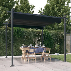 vidaXL Tonnelle de jardin avec toit rétractable 3x3 m Anthracite