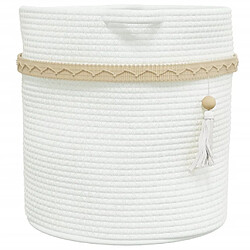 Acheter vidaXL Panier de rangement blanc Ø38x36 cm coton