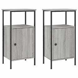 Maison Chic Lot de 2 Tables de chevet - Tables de Nuit sonoma gris 41x31x80cm bois d'ingénierie