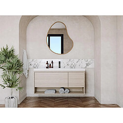 Vente-Unique Meuble de salle de bain suspendu simple vasque coloris naturel clair avec robinet - 120 cm - PUJUKA