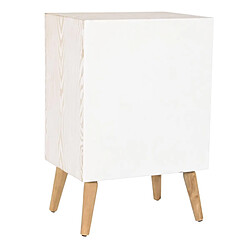 Pegane Table de chevet, table de nuit en bois de sapin coloris blanc, naturel - Longueur 48 x Profondeur 35 x hauteur 72 cm