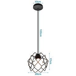 Stoex Suspensions Luminaires Industrielle Métal Edison E27 Abat-Jour Décoration Éclair pas cher