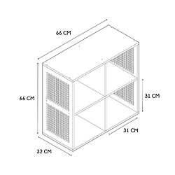 Avis The Home Deco Factory Etagère de rangement 4 cases Bali en cannage - Marron