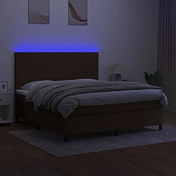 Avis vidaXL Sommier à lattes de lit matelas et LED Marron foncé 180x200 cm