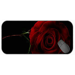 Universal (750x300x3) Pad de souris de jeu étendu, souris professionnelle Black Rose Fractal, bords cousus