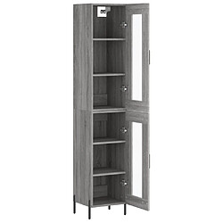 Avis vidaXL Buffet haut Sonoma gris 34,5x34x180 cm Bois d'ingénierie