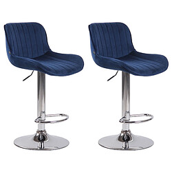 Non Lot de 2 tabourets de bar Lentini velours chrome 