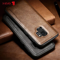 Acheter Etui en PU style vintage marron pour votre Samsung Galaxy S9 SM-G960