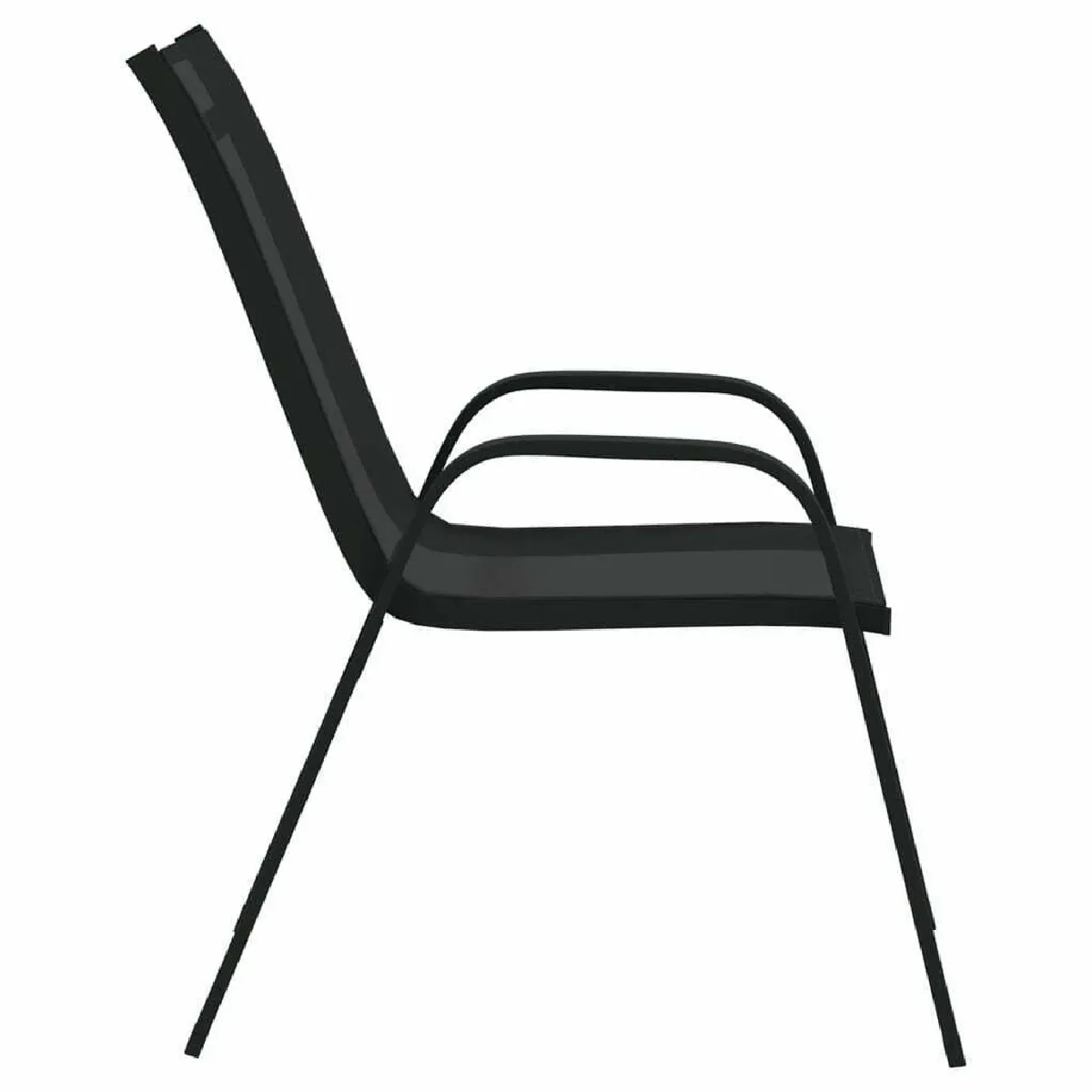 Acheter Maison Chic Lot de 2 Chaises empilables de jardin - Fauteuil d'extérieur Noir Tissu textilène -MN74149