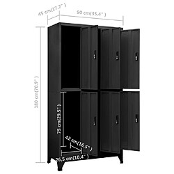 vidaXL Armoire à casiers Anthracite 90x45x180 cm Acier pas cher